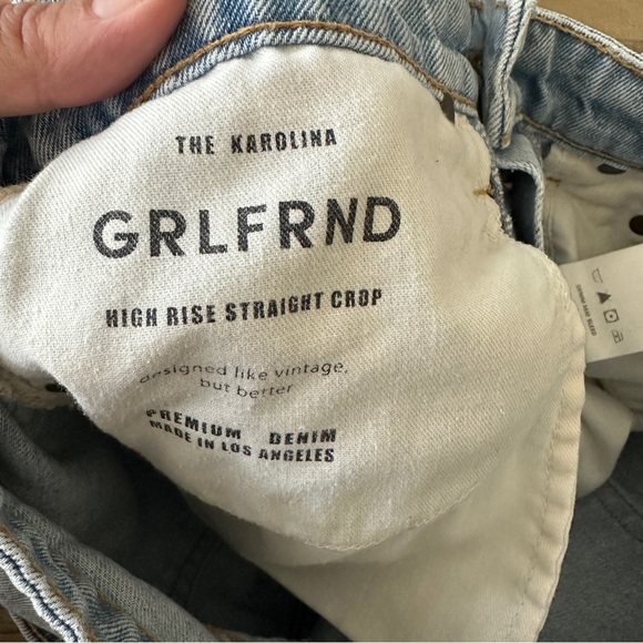 GRLFRND Karolina Carolina High Rise Straight Crop Jean Women's 27 EB - Picture 12 of 14